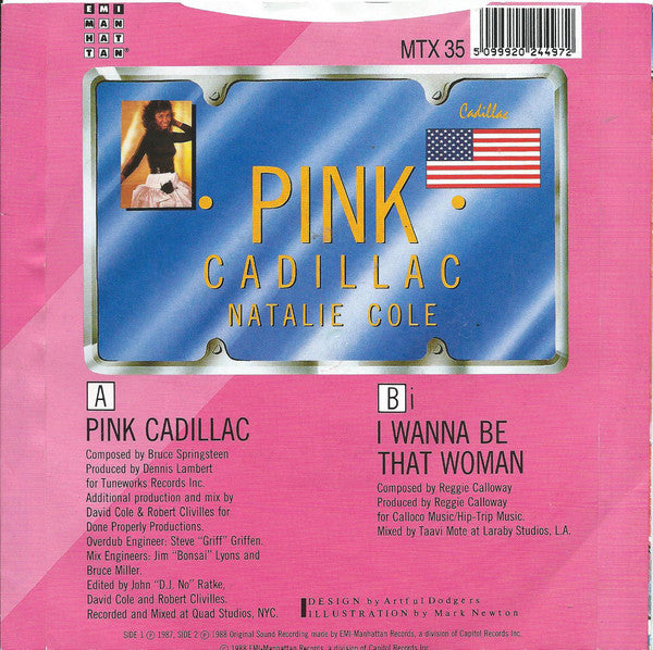 Natalie Cole - Pink Cadillac - Used Vinyl Record 7" image 8