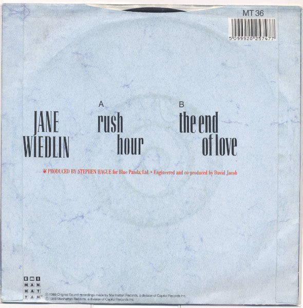 Jane Wiedlin - Rush Hour - Used Vinyl Record 7" image 2