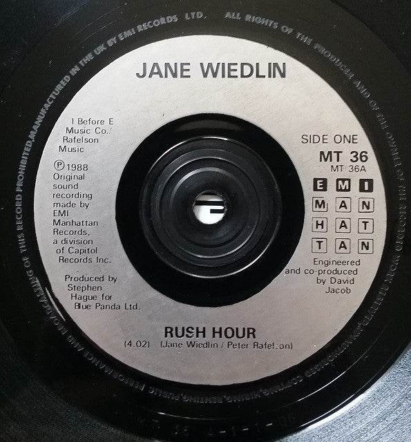 Jane Wiedlin - Rush Hour - Used Vinyl Record 7" image 3