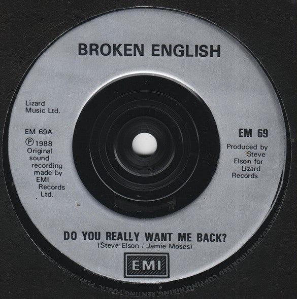 Broken English - Do You Really Want Me Back? - Used Vinyl Record 7" image 3