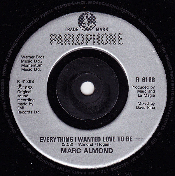 Marc Almond - Tears Run Rings - Used Vinyl Record 7" image 4