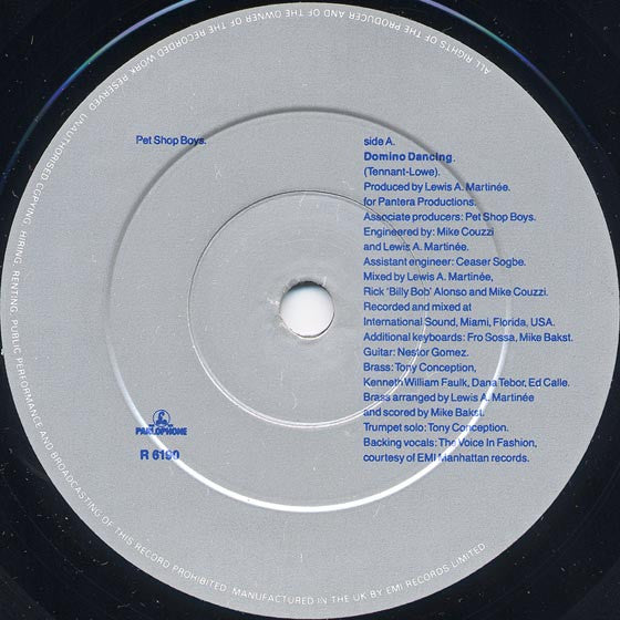 Pet Shop Boys - Domino Dancing - Used Vinyl Record 7" image 3