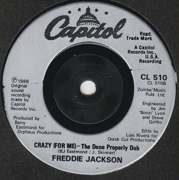 Freddie Jackson - Crazy (For Me) - Used Vinyl Record 7" image 4