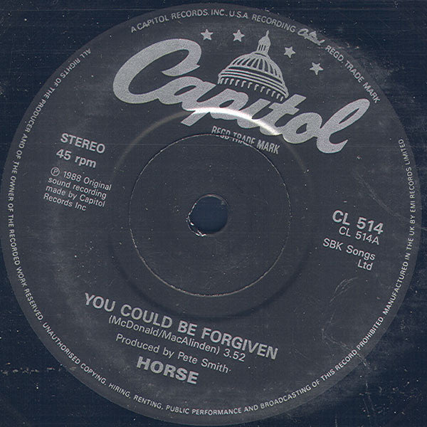 Horse - You Could Be Forgiven - Used Vinyl Record 7" image 3