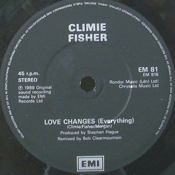 Climie Fisher - Love Like A River - Used Vinyl Record 7" image 4