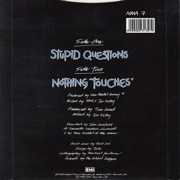 New Model Army - Stupid Questions - Used Vinyl Record 7" image 2
