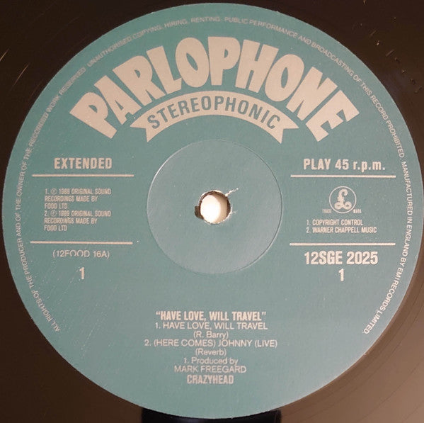 Crazyhead - Have Love, Will Travel - Used Vinyl Record 12" image 3