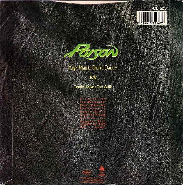 Poison - Your Mama Don't Dance - Used Vinyl Record 7" image 2