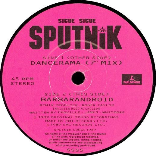 Sigue Sigue Sputnik - Dancerama - Used Vinyl Record 7" image 4