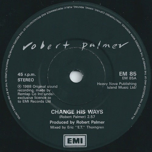 Robert Palmer - Change His Ways - Used Vinyl Record 7" image 7
