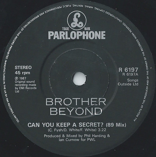 Brother Beyond - Can You Keep A Secret? - Used Vinyl Record 7" image 7