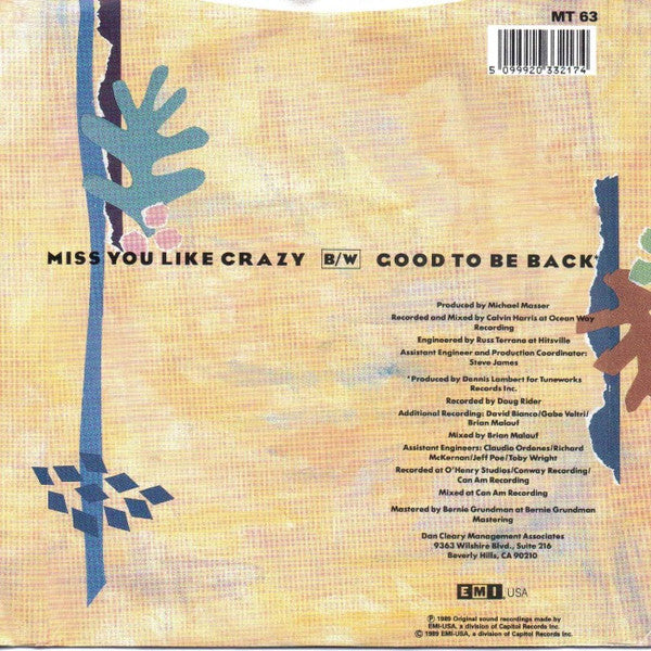 Natalie Cole - Miss You Like Crazy - Used Vinyl Record 7" image 2