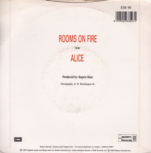 Stevie Nicks - Rooms On Fire - Used Vinyl Record 7" image 2