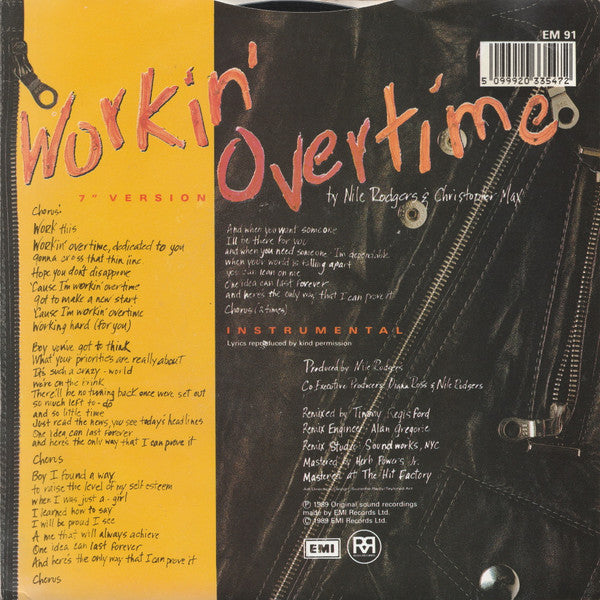 Diana Ross - Workin' Overtime - Used Vinyl Record 7" image 2