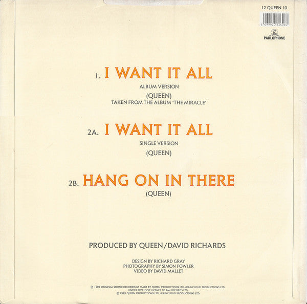 Queen - I Want It All - Used Vinyl Record 12" image 2