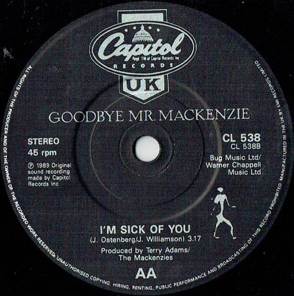 Goodbye Mr. Mackenzi - Goodwill City / I'm Sick Of You - Used Vinyl Reco image 4