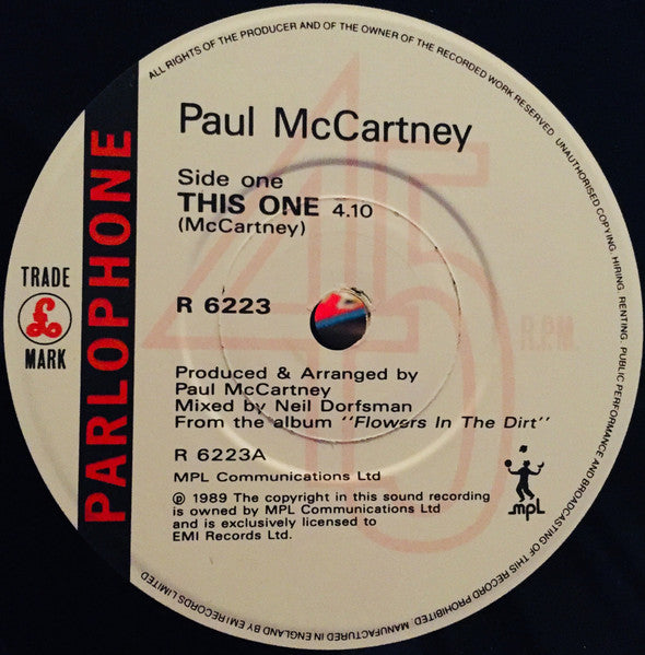 Paul McCartney - This One - Used Vinyl Record 7" image 7