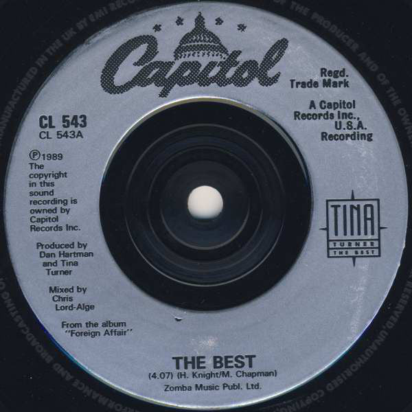 Tina Turner - Best - Used Vinyl Record 7" image 7