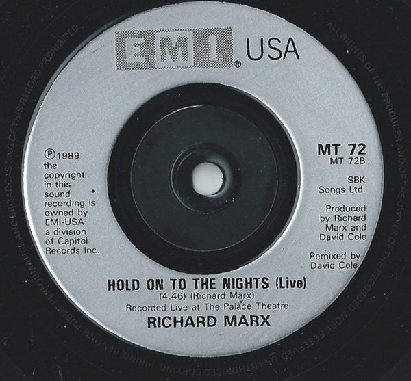 Richard Marx - Right Here Waiting - Used Vinyl Record 7" image 4