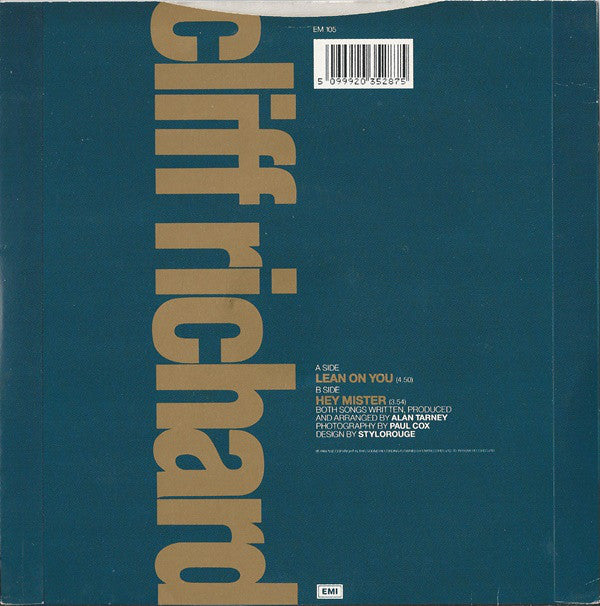 Cliff Richard - Lean On You - Used Vinyl Record 7" image 6