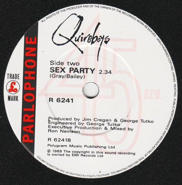 Quireboys - Hey You - Used Vinyl Record 7" image 4