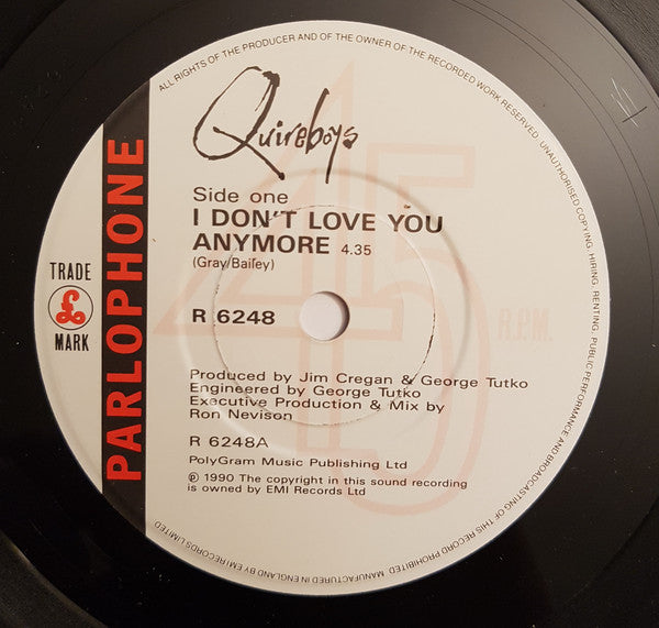 Quireboys - I Don't Love You Anymore - Used Vinyl Record 7" image 7