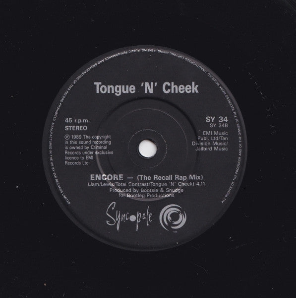 Tongue N Cheek - Tomorrow - Used Vinyl Record 7" image 4