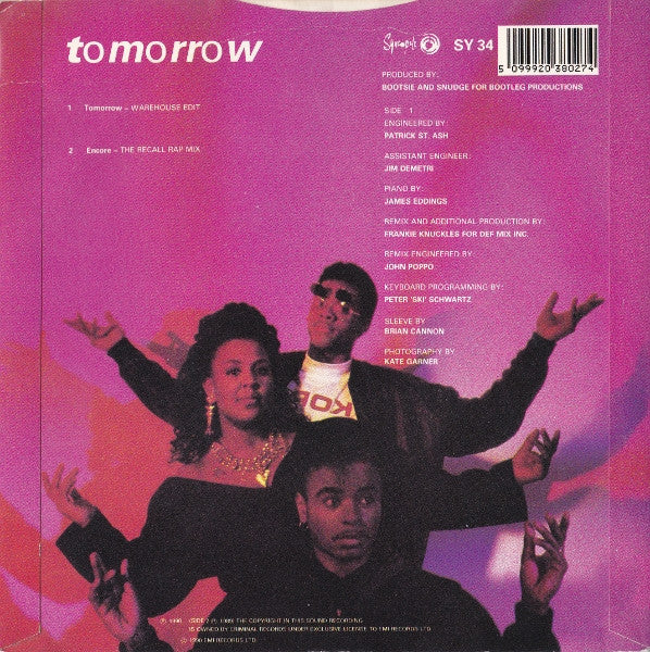 Tongue N Cheek - Tomorrow - Used Vinyl Record 7" image 6