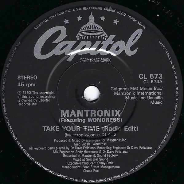 Mantronix - Take Your Time - Used Vinyl Record 7" image 7