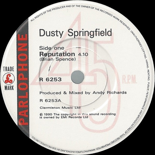 Dusty Springfield - Reputation - Used Vinyl Record 7" image 7
