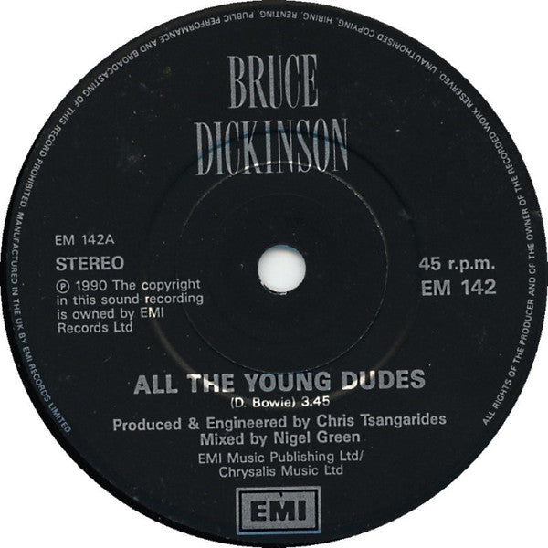 Bruce Dickinson - All The Young Dudes - Used Vinyl Record 7" image 3