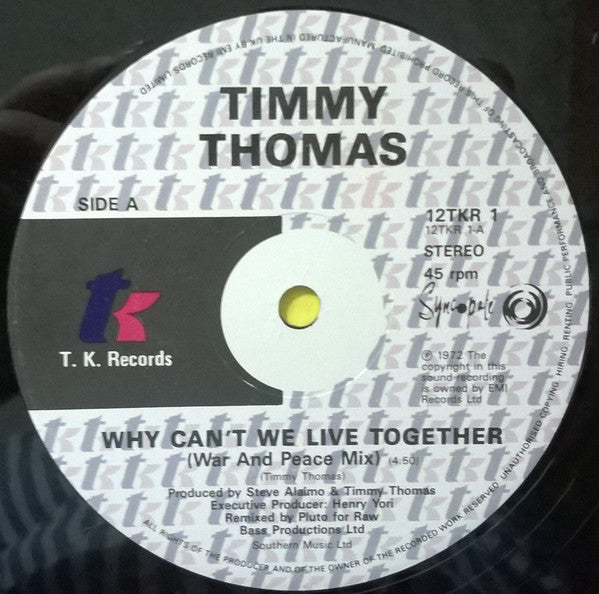 Timmy Thomas - Why Can't We Live Together? (1990 Remix) - Used Vinyl Re image 3