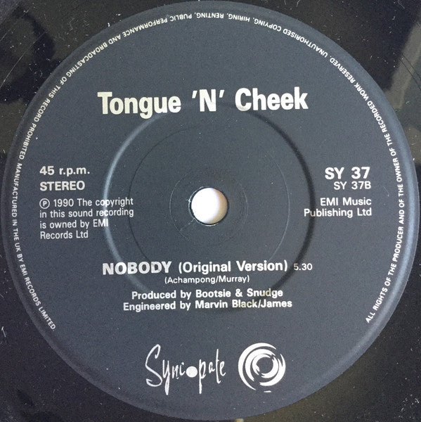 Tongue N Cheek - Nobody - Used Vinyl Record 7" image 4