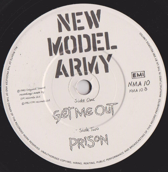 New Model Army - Get Me Out - Used Vinyl Record 7" image 4