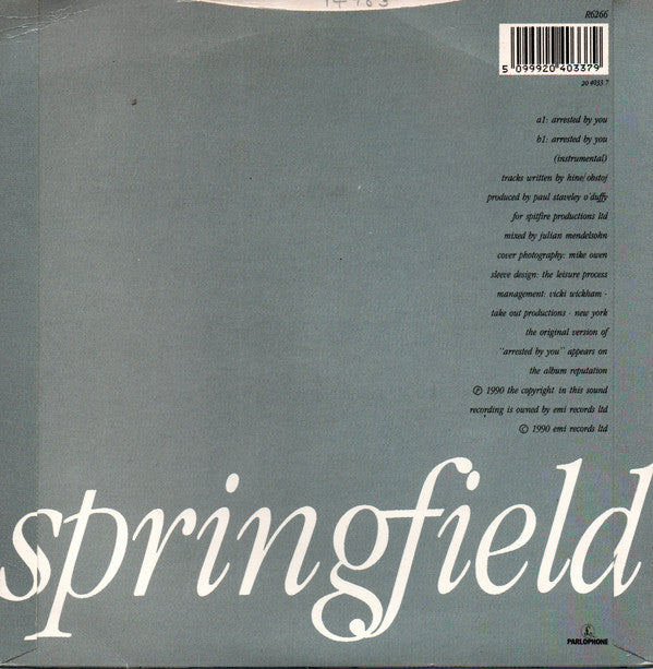 Dusty Springfield - Arrested By You - Used Vinyl Record 7" image 2