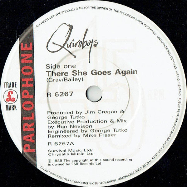 Quireboys - re She Goes Again / Misled - Used Vinyl Record 7" image 7