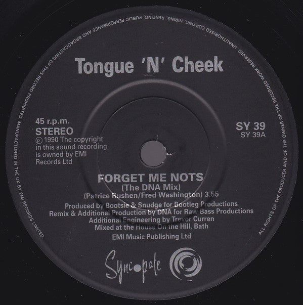 Tongue N Cheek - Forget Me Not$ (DNA Remix) - Used Vinyl Record 7" image 3