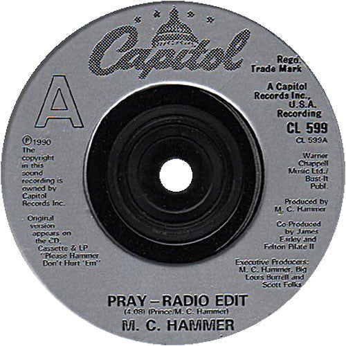 MC Hammer - Pray - Used Vinyl Record 7" image 7