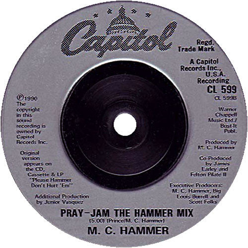 MC Hammer - Pray - Used Vinyl Record 7" image 8
