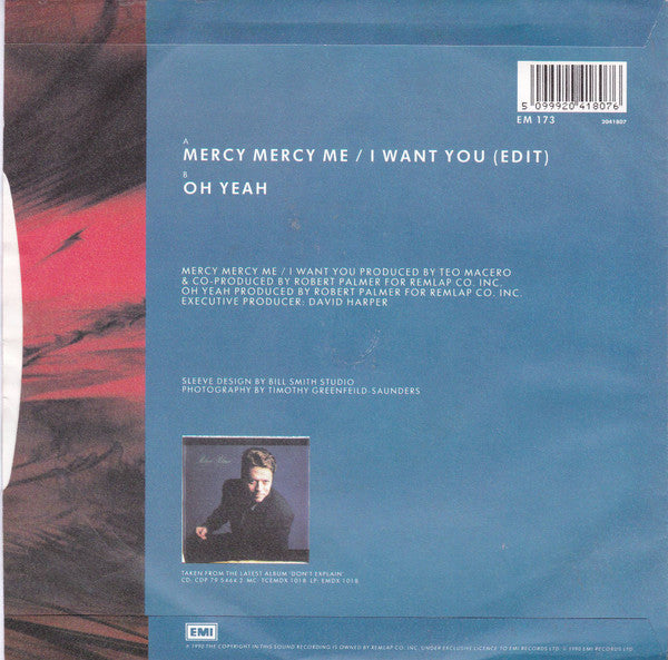Robert Palmer - Mercy Mercy Me / I Want You - Used Vinyl Record 7" image 2