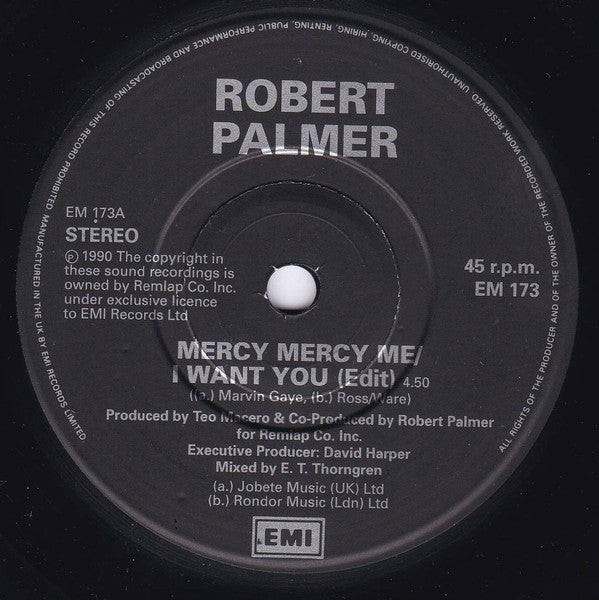 Robert Palmer - Mercy Mercy Me / I Want You - Used Vinyl Record 7" image 7