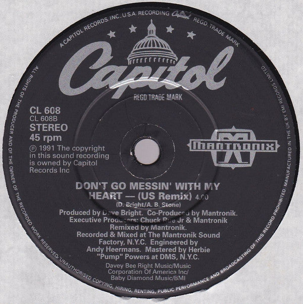 Mantronix - Don't Go Messin' With My Heart - Used Vinyl Record 7" image 4