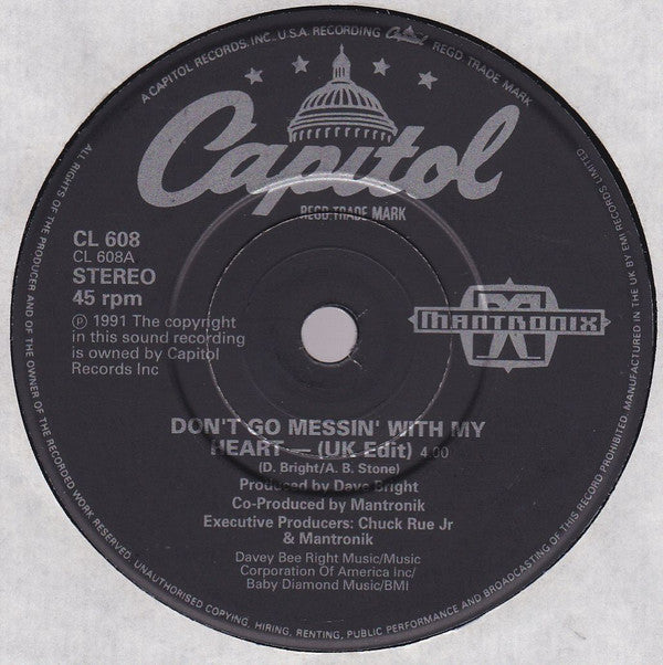 Mantronix - Don't Go Messin' With My Heart - Used Vinyl Record 7" image 7