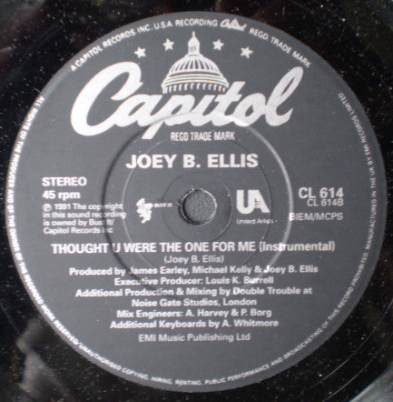 Joey B. Ellis - Thought You Were The One For Me - Used Vinyl Record 7" image 4