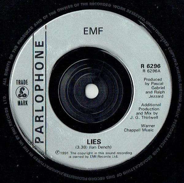 EMF - Lies - Used Vinyl Record 7" image 3