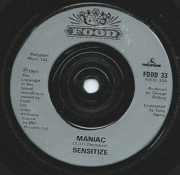 Sensitize - Maniac - Used Vinyl Record 7" image 3