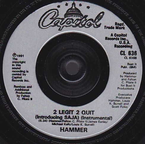 MC Hammer - 2 Legit 2 Quit - Used Vinyl Record 7" image 4