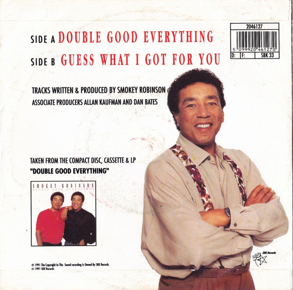 Smokey Robinson - Double Good Everything - Used Vinyl Record 7" image 2