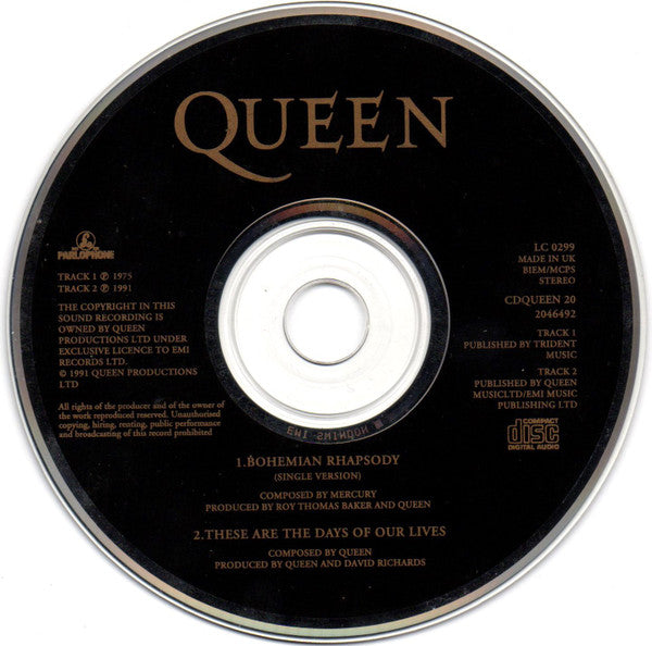 Queen - Bohemian Rhapsody / These Are The Days Of Our Lives - Used CD image 7
