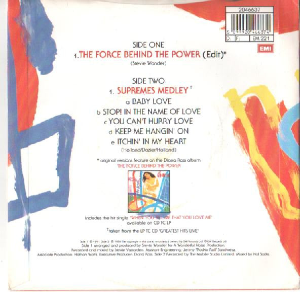 Diana Ross - Force Behind The Power - Used Vinyl Record 7" image 2